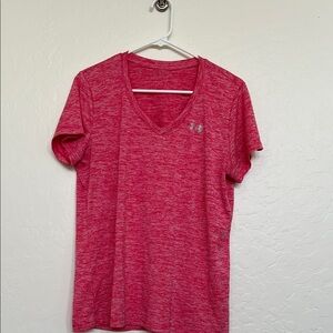 Under Armour Women's Heathered Red V-Neck Tee